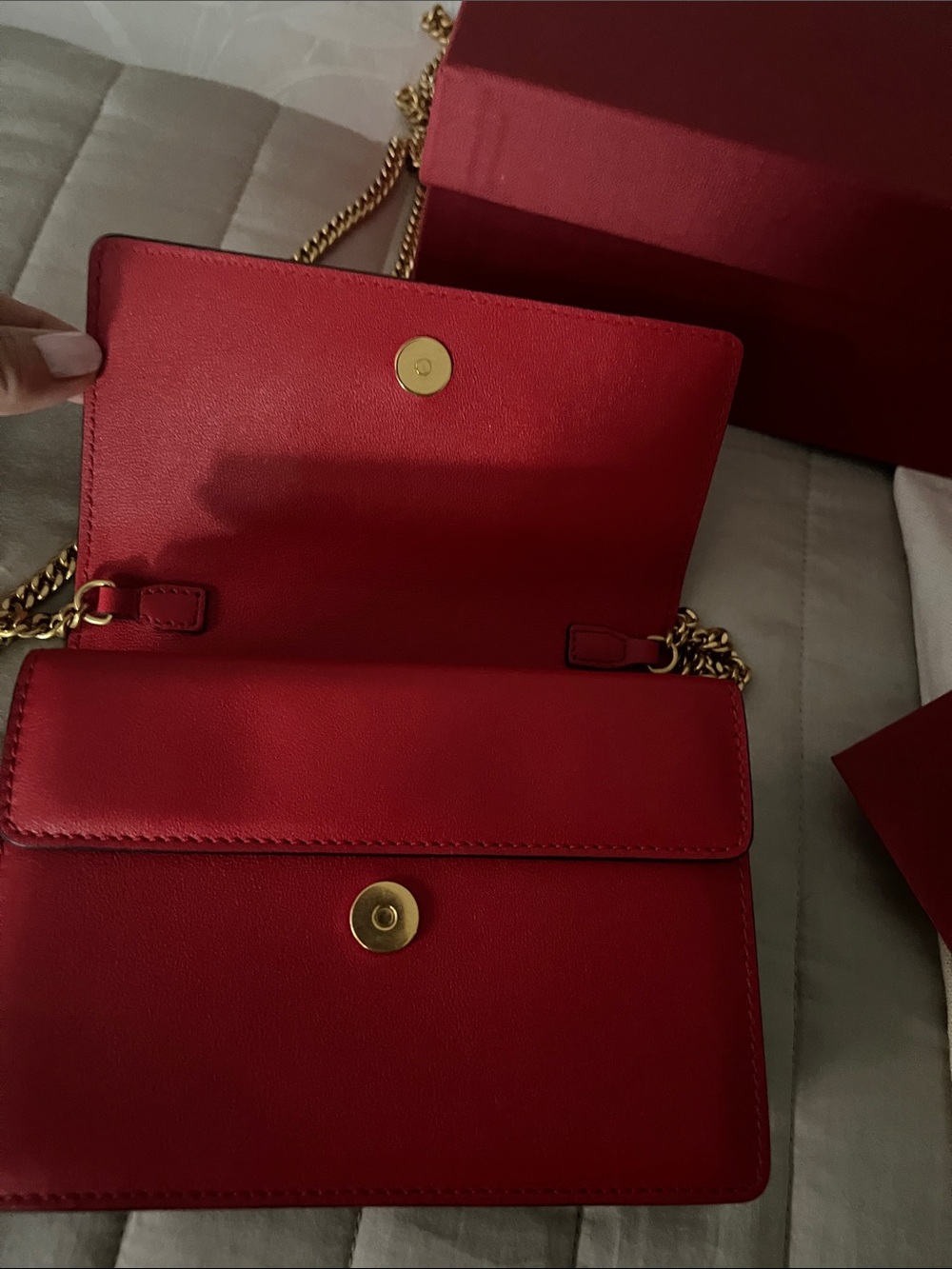 Valentino Red Mini VLogo Shoulder Bag with Gold Hardware - Picture 3 of 16